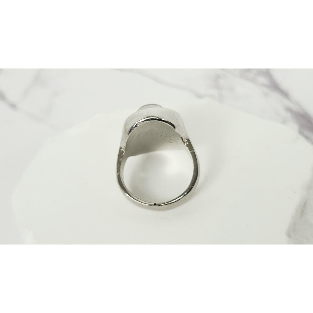 Vintage 1970s Retro Color Changing Oval Cabochon Mood Ring Silver Tone Size 8 - Picture 12 of 16